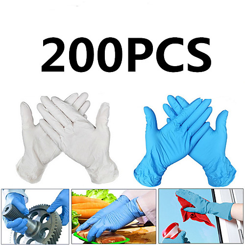 

200PCS Disposable Latex Gloves Rubber Gloves Cleaning Gloves Work Gloves