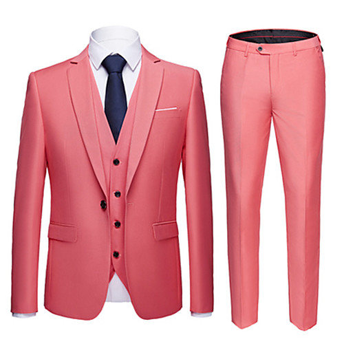 

Tuxedos Tailored Fit Notch Single Breasted One-button Polyester Solid Colored / British
