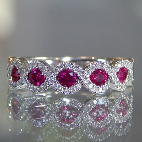 

Women's Ring Ruby 1pc Silver Platinum Plated Alloy Stylish Wedding Party Jewelry Cute