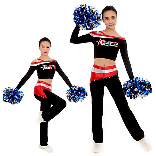 

Cheerleader Costume Gymnastics Suits Women's Girls' Kids Pants / Trousers Spandex High Elasticity Handmade Long Sleeve Competition Dance Rhythmic Gymnastics Gymnastics Black