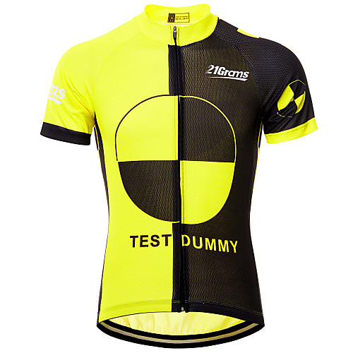 

21Grams Men's Short Sleeve Cycling Jersey Black / Yellow Novelty Funny Bike Top Mountain Bike MTB Road Bike Cycling UV Resistant Breathable Quick Dry Sports Clothing Apparel / Micro-elastic