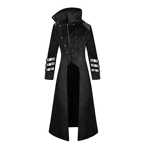 

Plague Doctor Retro Vintage Punk & Gothic Steampunk 17th Century Coat Masquerade Tuxedo Trench Coat Men's Costume Black / Red Vintage Cosplay Halloween Masquerade Long Sleeve