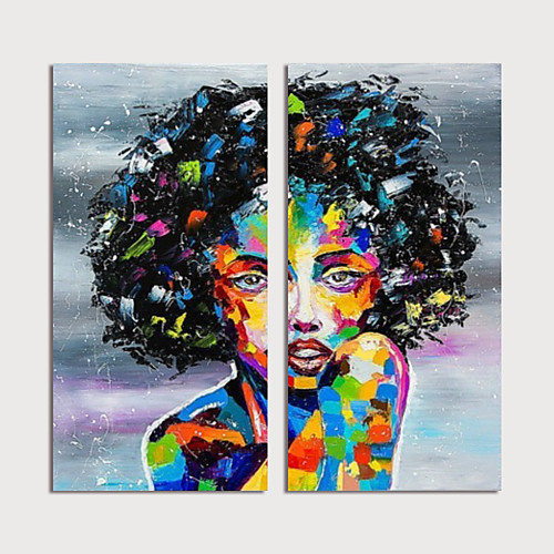 

Oil Painting Hand Painted Vertical Abstract People Modern Stretched Canvas