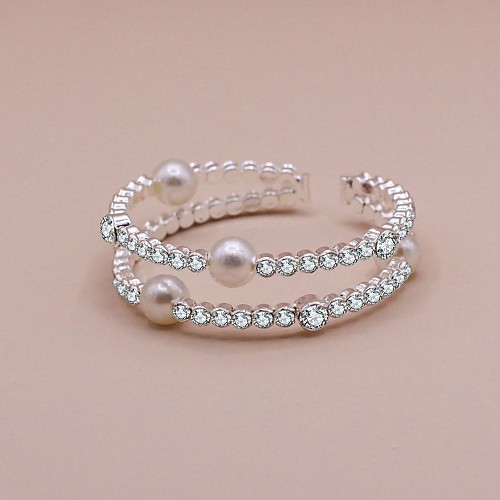 

Women's Bracelet Double Layered Precious Sweet Cute Rhinestone Bracelet Jewelry White For Wedding Party