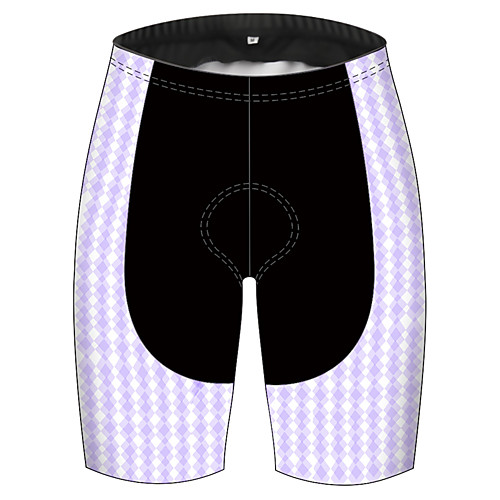 

21Grams Women's Cycling Shorts Spandex Bike Shorts Pants Padded Shorts / Chamois Quick Dry Breathable Sports Plaid Checkered Solid Color Violet Mountain Bike MTB Road Bike Cycling Clothing Apparel