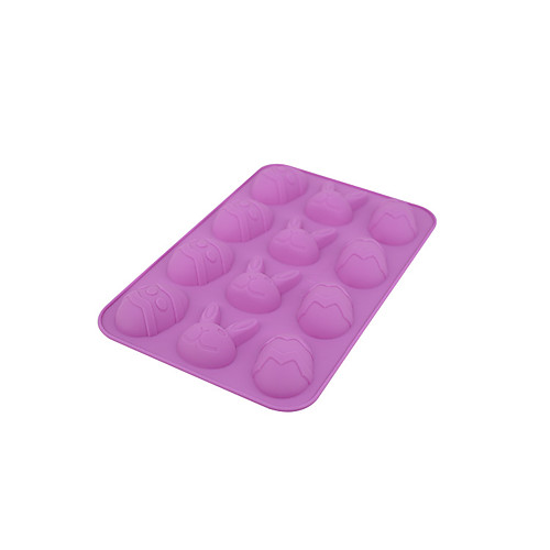 

Easter cake mold bunny rabbit colored eggs clay mold baking utensil chocolate mold