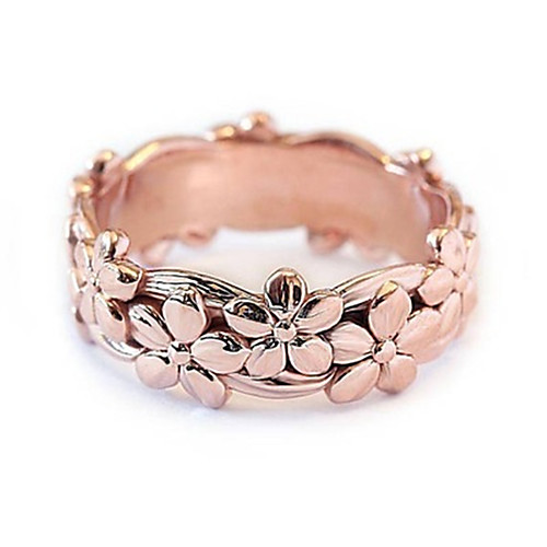 

Women's Ring 1pc Rose Gold Silver Platinum Plated Alloy Stylish Daily Jewelry Flower Cute