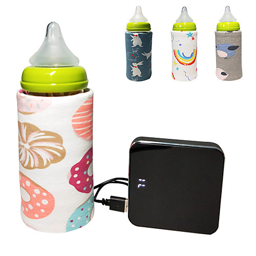 

1pc USB Milk Water Warmer Travel Stroller Insulated Bag Baby Nursing Bottle Heater Random Color