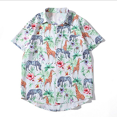 

Men's Animal Shirt Daily White / Short Sleeve