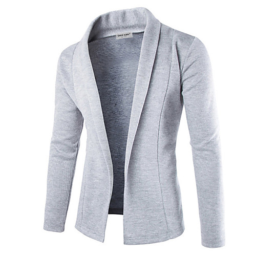 

Men's Solid Colored Cardigan Long Sleeve Slim Sweater Cardigans V Neck Winter Black Light gray Dark Gray