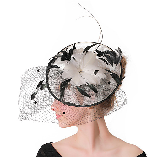 

Headpieces Wedding Polyester / Feathers Fascinators / Hats / Headwear with Feathers / Fur / Cap 1 Piece Wedding / Party / Evening Headpiece