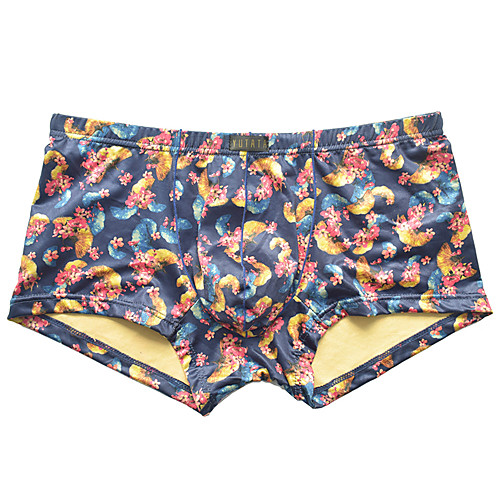 

Men's 1 Piece Print Boxers Underwear - Normal Low Waist Light Blue Black Red S M L