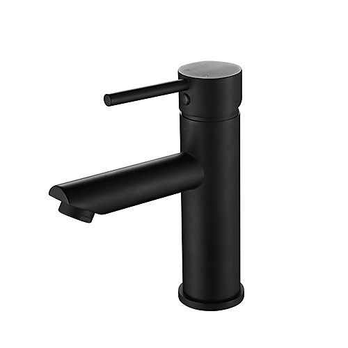 

Bathroom Sink Faucet - Single Handle One Hole Bathroom Basin Faucet Black Bath Sink Mixer Tap Modern