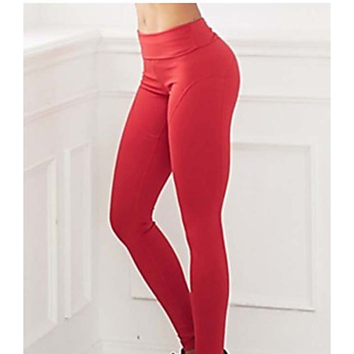 

Women's High Waist Yoga Pants High Split Leggings Butt Lift 4 Way Stretch Breathable Purple Red Daffodil Spandex Gym Workout Running Fitness Sports Activewear Stretchy