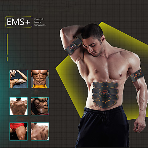 

Abs Stimulator Abdominal Toning Belt EMS Abs Trainer Sports Silicon PU (Polyurethane) ABS Resin Exercise & Fitness Gym Workout Smart Electronic Muscle Toner Muscle Toning Tummy Fat Burner For Men