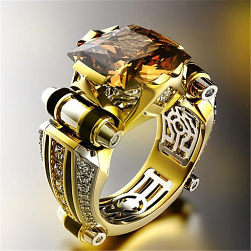 

Men Women Ring 1pc Black White Gold Plated Imitation Diamond Round Stylish Gift Festival Jewelry Classic Flower