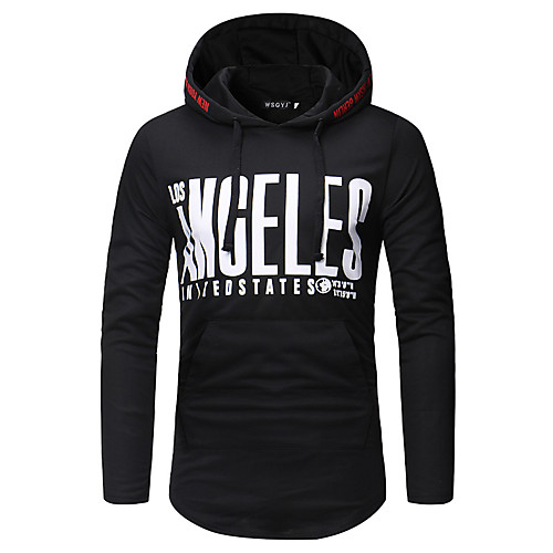 

Men's Hoodie Graphic Text Letter Hooded Daily Basic Hoodies Sweatshirts Slim Black Gray
