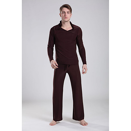 

Men's Deep V Suits Pajamas Solid Colored