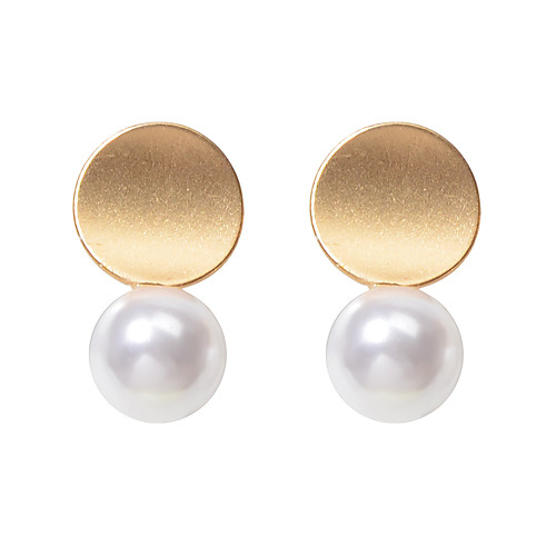 

Women's Earrings Geometrical Birthday Stylish Elegant Trendy Korean Sweet Imitation Pearl Earrings Jewelry Gold For Wedding Engagement Date Birthday Beach 1 Pair