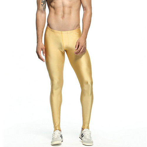 

Compression Gym Men's Normal Polyester Sexy Long Johns Solid Colored Mid Waist