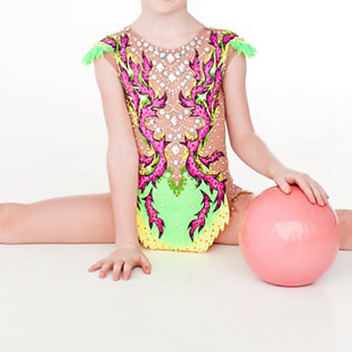 

21Grams Rhythmic Gymnastics Leotards Artistic Gymnastics Leotards Women's Girls' Kids Leotard Spandex High Elasticity Breathable Handmade Sleeveless Training Dance Rhythmic Gymnastics Artistic