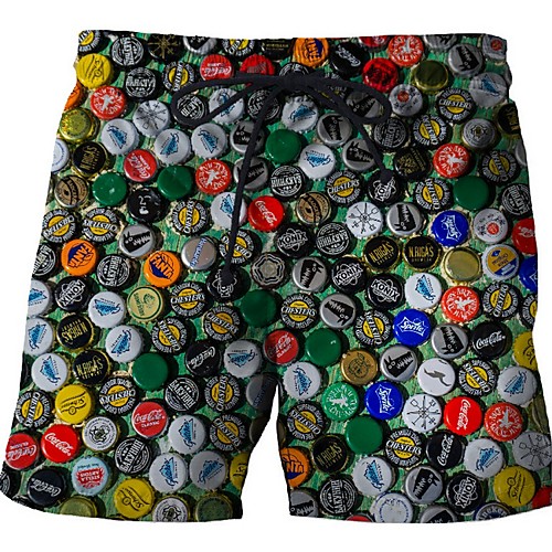 

Men's Plus Size Bottoms Swimwear Swimsuit - Geometric XL XXL XXXL Yellow Orange Green Rainbow Gray
