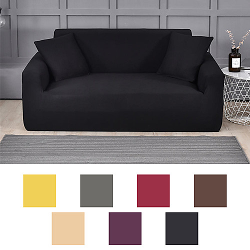 

Sofa Cover Couch Cover Furniture Protector Solid Color Soft Stretch Sofa Slipcover Super Strechable Cover Fit for Armchair/ Loveseat/ Three Seater/ Four Seater/ L Shape Sofa Easy to Install & Care (F