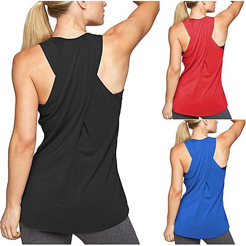 

Women's Yoga Top Yoga Tops Cross Back Fashion Black Red Pink Grey Green Cotton Fitness Gym Workout Running Tee Tshirt Tank Top Sleeveless Sport Activewear Moisture Wicking Quick Dry Lightweight