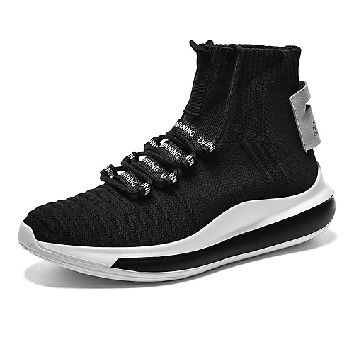

Men's Fall / Spring & Summer Daily Outdoor Trainers / Athletic Shoes Walking Shoes Tissage Volant Breathable Shock Absorbing Wear Proof White / Black