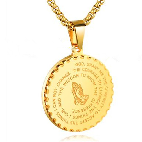 

Men's Women's Pendant Necklace Classic Faith Fashion Titanium Steel Black Gold Silver 55 cm Necklace Jewelry 1pc For Street Festival