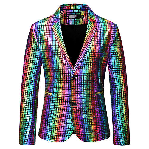 

Gold / Silver / Rainbow Regular Fit Polyester Men's Suit - Peaked Lapel