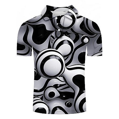 

Men's Plus Size Color Block 3D Polo Basic Exaggerated Daily Going out Shirt Collar White / Short Sleeve