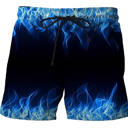 

Men's Plus Size Bottoms Swimwear Swimsuit - Geometric L XL XXL Black Blue Fuchsia Orange Green
