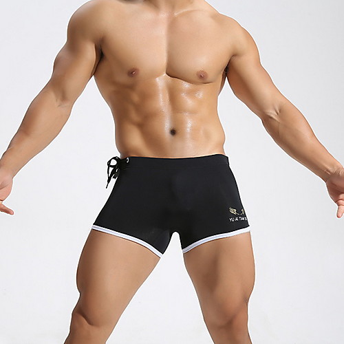

Men's Bottoms Swimwear Swimsuit - Color Block S M L White Black Blue Fuchsia