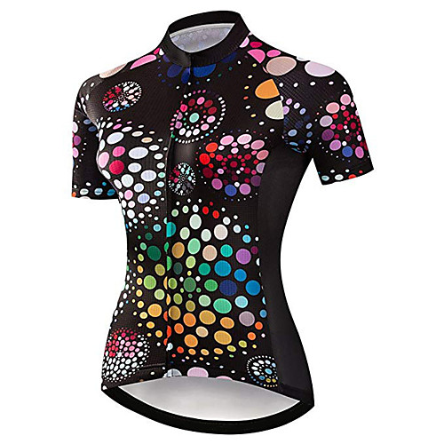 

21Grams Women's Short Sleeve Cycling Jersey Black / Red Polka Dot Bike Jersey Top Mountain Bike MTB Road Bike Cycling UV Resistant Breathable Quick Dry Sports Clothing Apparel / Stretchy / Race Fit