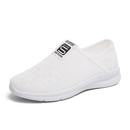 

Women's Loafers & Slip-Ons Low Heel Round Toe Tissage Volant Sporty / Casual Running Shoes / Walking Shoes Summer Pink / White / Black