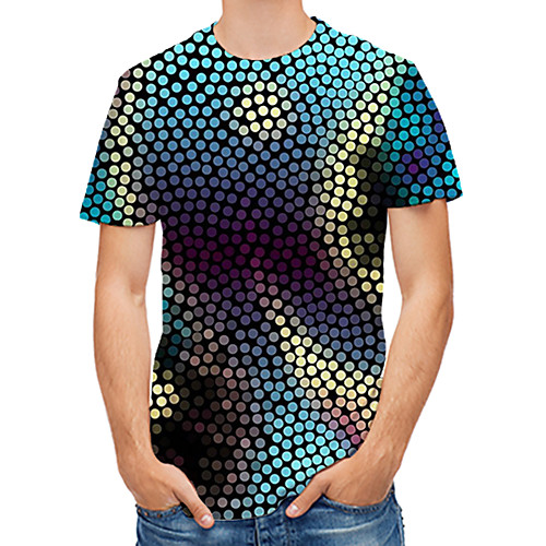 

Men's Graphic T-shirt Print Tops Round Neck Black