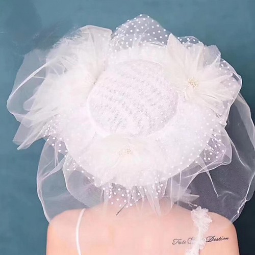 

Net Fascinators with Solid 1 Piece Wedding / Tea Party Headpiece