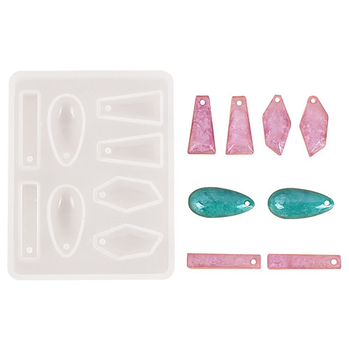 

1pc Crystal Pendant Water Drop Diamond Shaped Strip Silicone Mould DIY