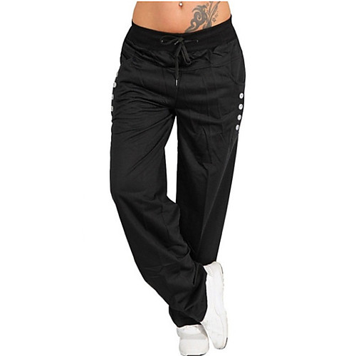 

Women's Basic Loose Chinos Pants - Solid Colored Classic Black Light gray Dark Gray S / M / L