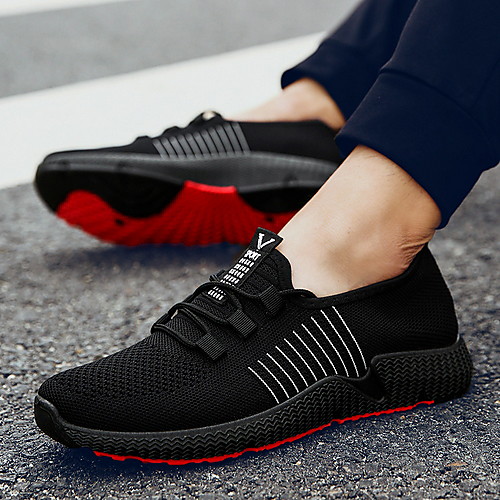

Men's Mesh Spring & Summer Casual Trainers / Athletic Shoes Black / White / Black / Red
