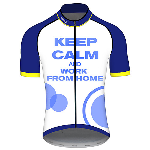 

21Grams Men's Short Sleeve Cycling Jersey Spandex Blue / White Patchwork Solid Color Bike Jersey Top Mountain Bike MTB Road Bike Cycling UV Resistant Breathable Quick Dry Sports Clothing Apparel