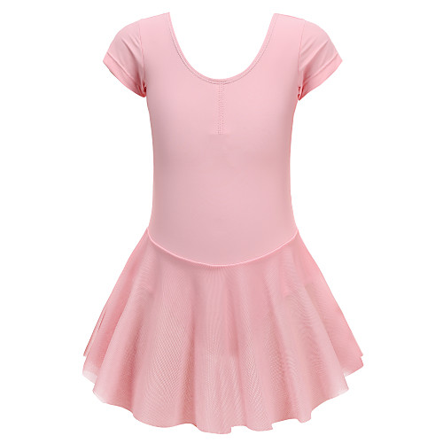 

Ballet Dress Skirted Leotard Girls' Kids Skirt Mesh High Elasticity Quick Dry Breathable Handmade Short Sleeve Training Ballet Dance Athletic Gymnastics Light Pink / Spandex / Winter