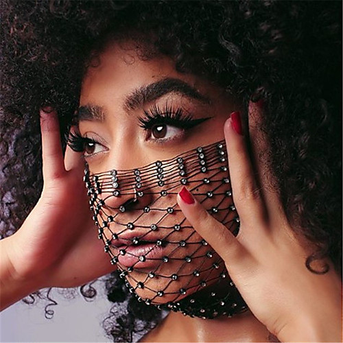 

Alloy Face Chain Crystal / Rhinestone Style Decoration Half Face For Party Evening Holiday Luxury Boho White Black / Women's
