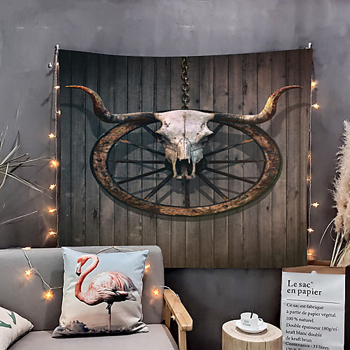 

Home Living Tapestry Wall Hanging Tapestries Wall Blanket Wall Art Wall Decor Fashion Wooden Floor Animal Bull Tapestry Wall Decor