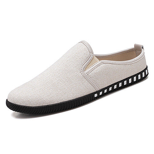 

Men's Canvas Summer / Spring & Summer Casual Loafers & Slip-Ons Walking Shoes Breathable Black / Beige / Light Blue