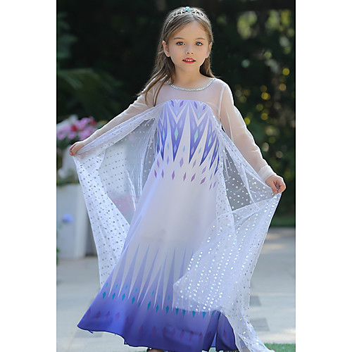 

Elsa Dress Girls' Movie Cosplay Cosplay Vacation Dress Halloween Blue Blue (With Accessories) Dress Halloween Carnival Masquerade Tulle Polyester Sequin