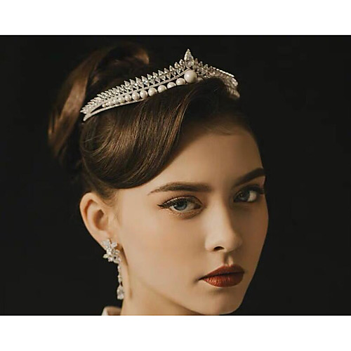 

Alloy Tiaras / Headpiece with Rhinestone / Pearls 1 Piece Party / Evening / Daily Wear Headpiece