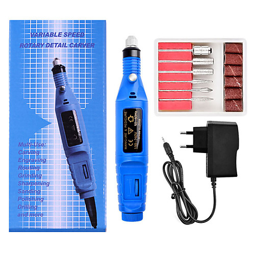 

1Set Electric Nail Drill Machine Kit USB Pedicure 6 Bits Sanding Buffer Nail File Nail Art PenMini Style Safety Removable Fashion Nail Polisher for Finger Nail ABS Nail Manicure Tools
