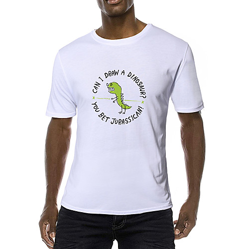 

Men's T shirt Solid Colored Letter Animal Print Short Sleeve Daily Tops Cotton Business Basic White Black Blue